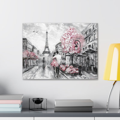 Couple, câlin, Paris, France, toile à couper le souffle, ville française