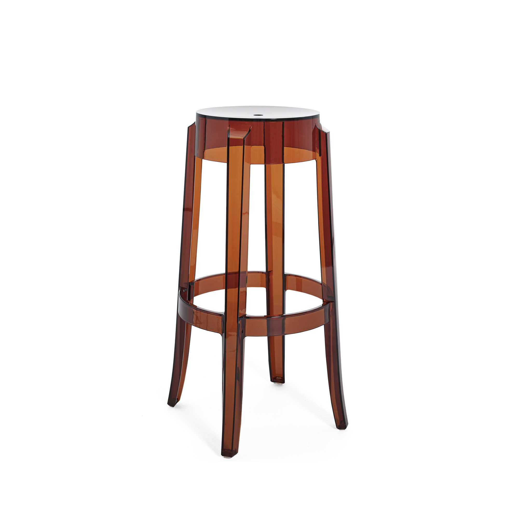 Charles Backless Outdoor Bar Stool, 29.53", Amber