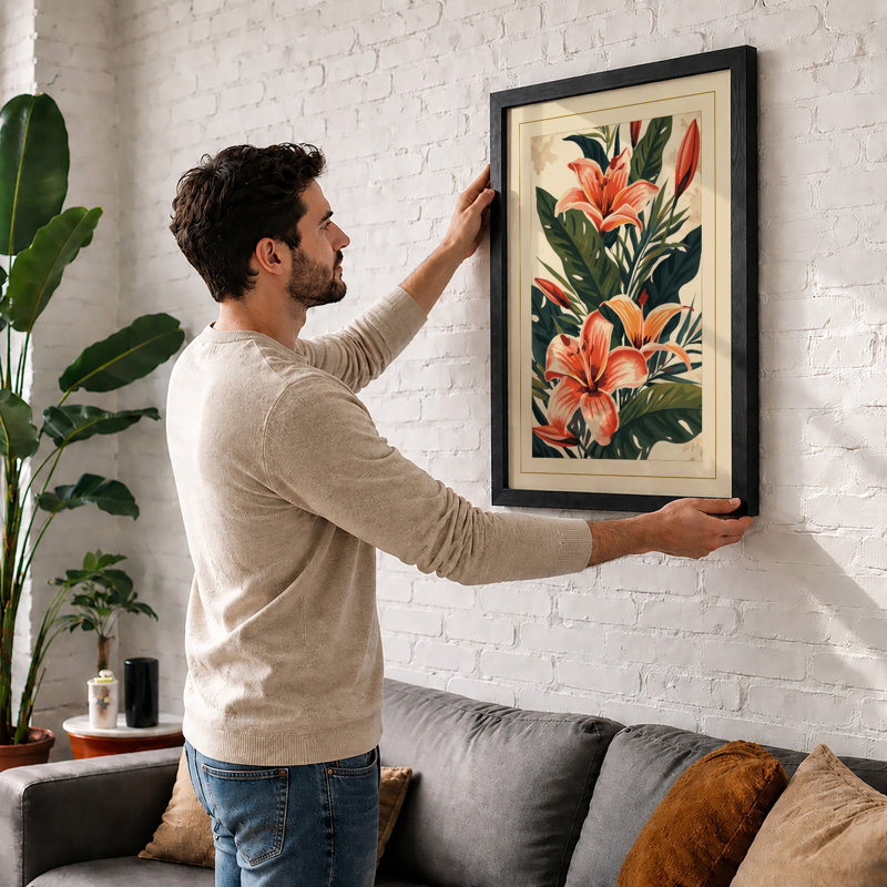 Flowering Plant Study Botanical - Framed Print, Unframed, A1 - 84.1 x 59.4 cm