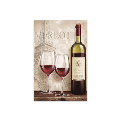 Wine In Paris III by Janelle Penner - Unframed Graphic Art
