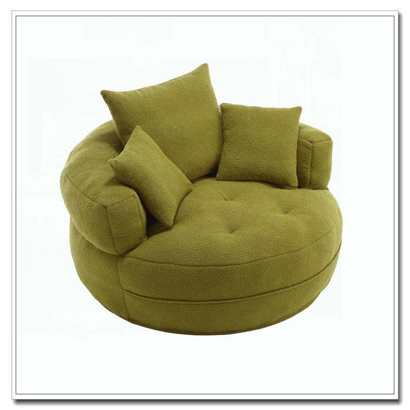 Fauteuil Boucle rembourré, sans assemblage, Vert olive