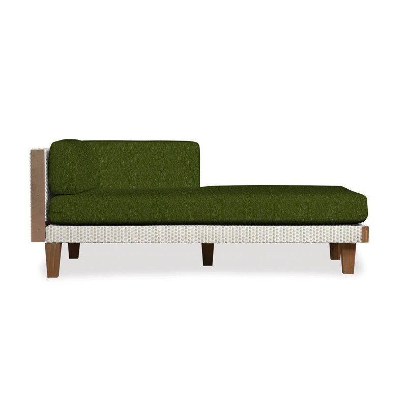 Catalina Outdoor Teak Chaise Lounge, Demo Skyway, Antique White
