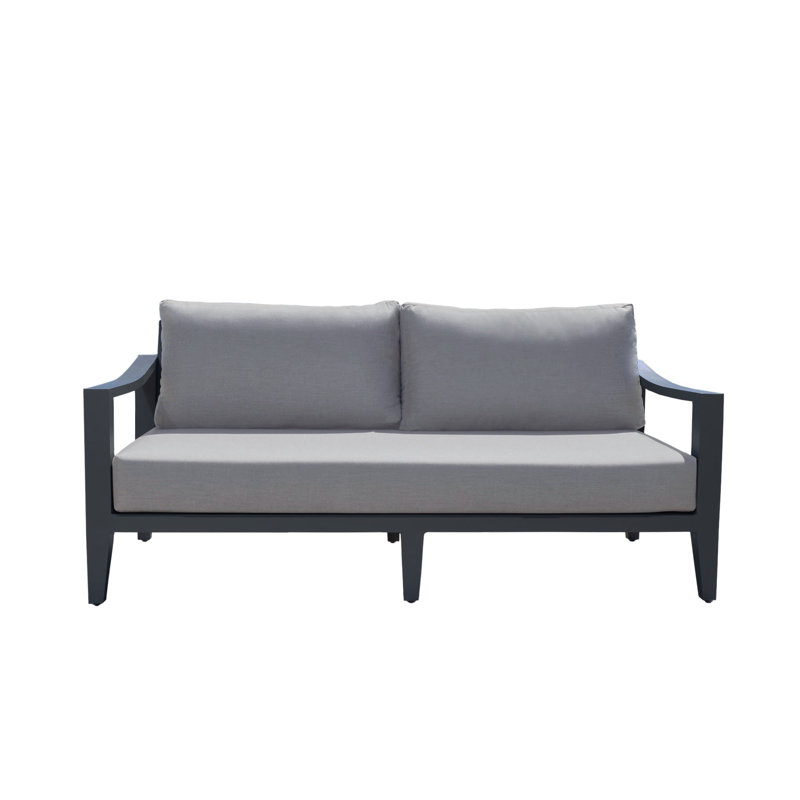 Canapé Hyland Hills, toile Sunbrella granit et aluminium gris