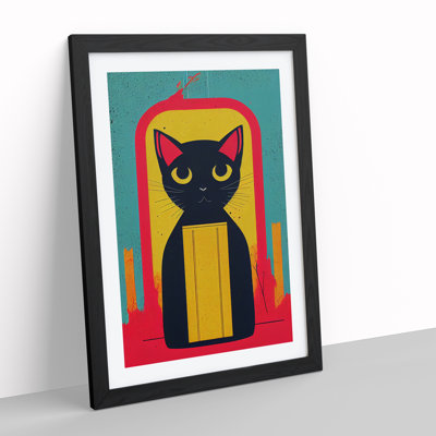 Cute Kitty Cat Abstract - Single Picture Frame Print