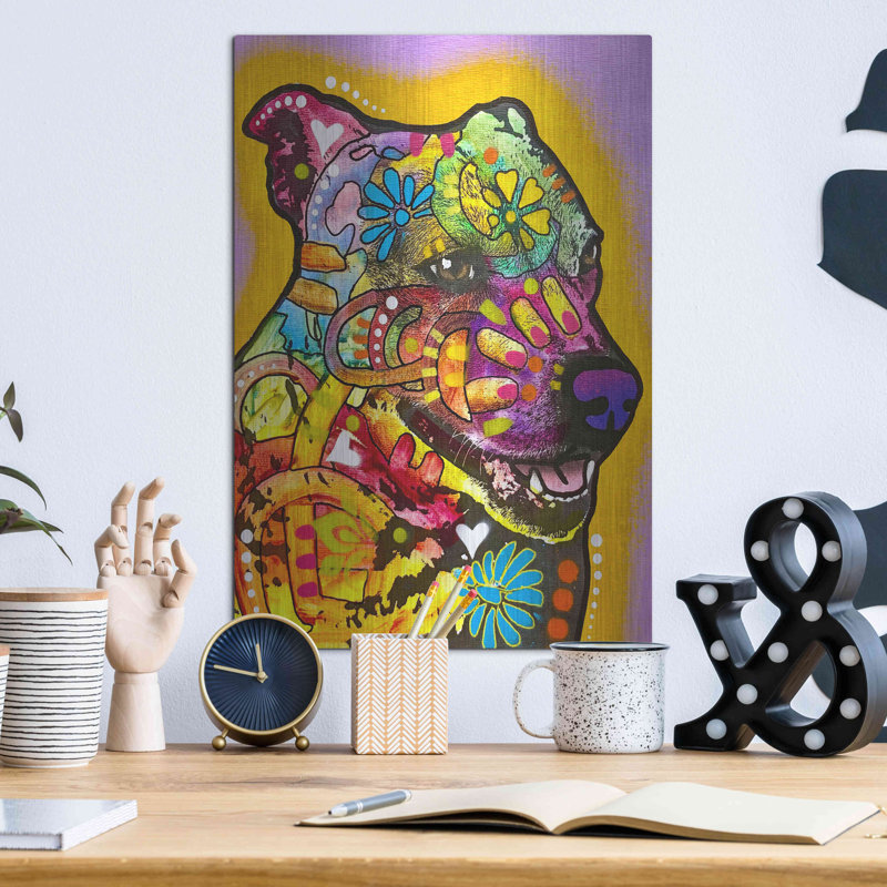 Winston Porter «Ready For Zoomies» par Dean Russo, art mural en métal, H 16 po x l 12 po