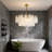 23.6" 6-Light Modern Gold Double-Layer Glass Chandelier