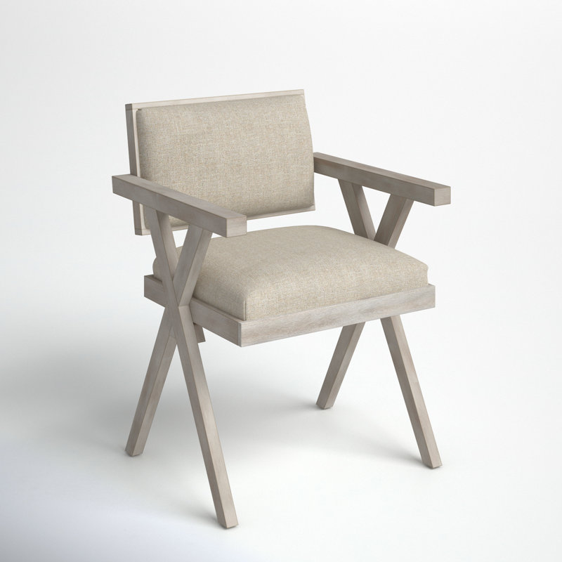 Desi 19.75'' H Linen Upholstered Arm Chair, Blonde