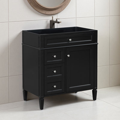 30'' Bathroom Vanity Without Top Sink, Modern Bathroom Storage Cabinet With 2 Drawers And A Tip-Out Drawer (NOT INCLUDE BASIN)