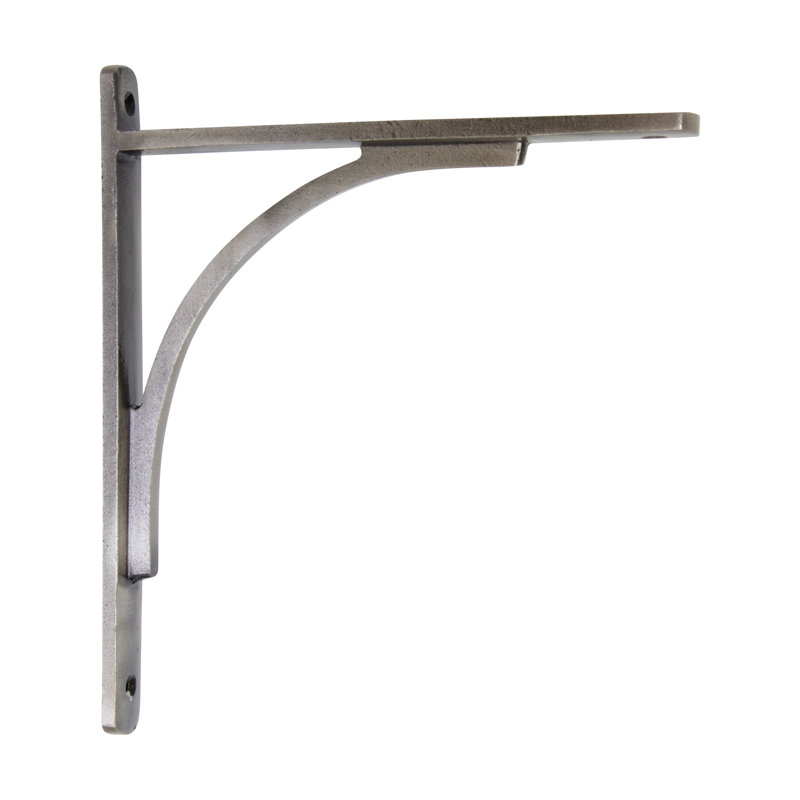 Équerre de tablette en fer, Nickel antique