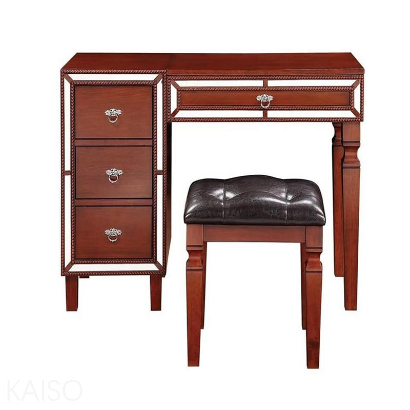 Ensemble de meuble-lavabo traditionnel couleur cerise avec tiroirs de rangement 1 pièce