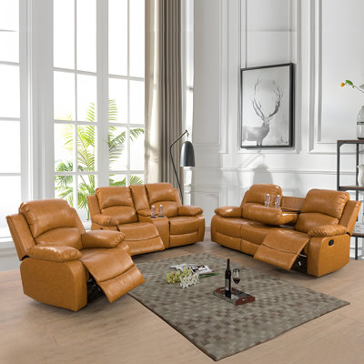 Fauteuil inclinable standard en similicuir de 82 po de large Keayon