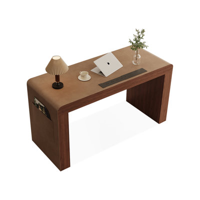 Bureau rectangulaire brun en bois manufacturé + bois manufacturé + 3 tiroirs Barenia