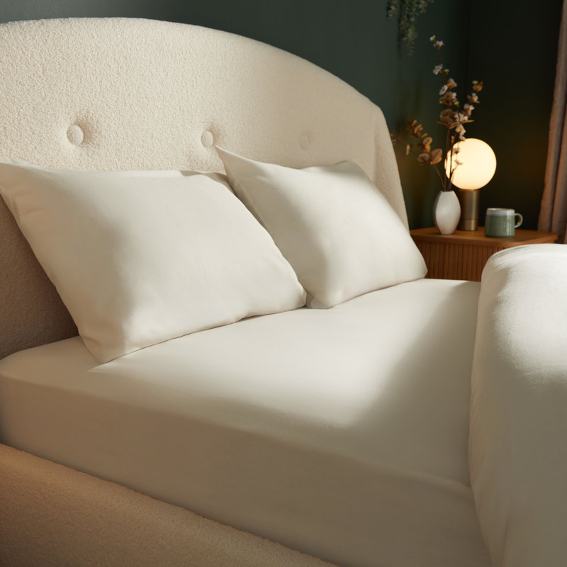 Silentnight Brushed Cotton Fitted Sheet, Double (4'6), Ivory