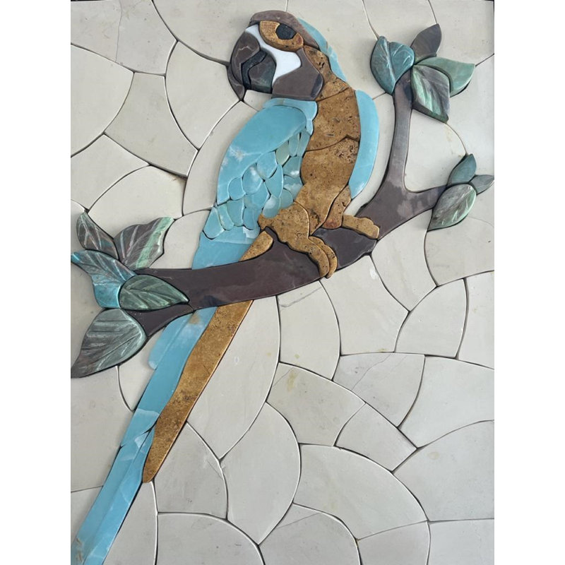 Décoration murale perroquet bleu