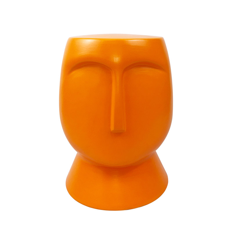 Tabouret artistique en céramique, Orange mat