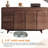 59" Sideboard Buffet Cabinet With 3 Drawers and Solid Wood Base