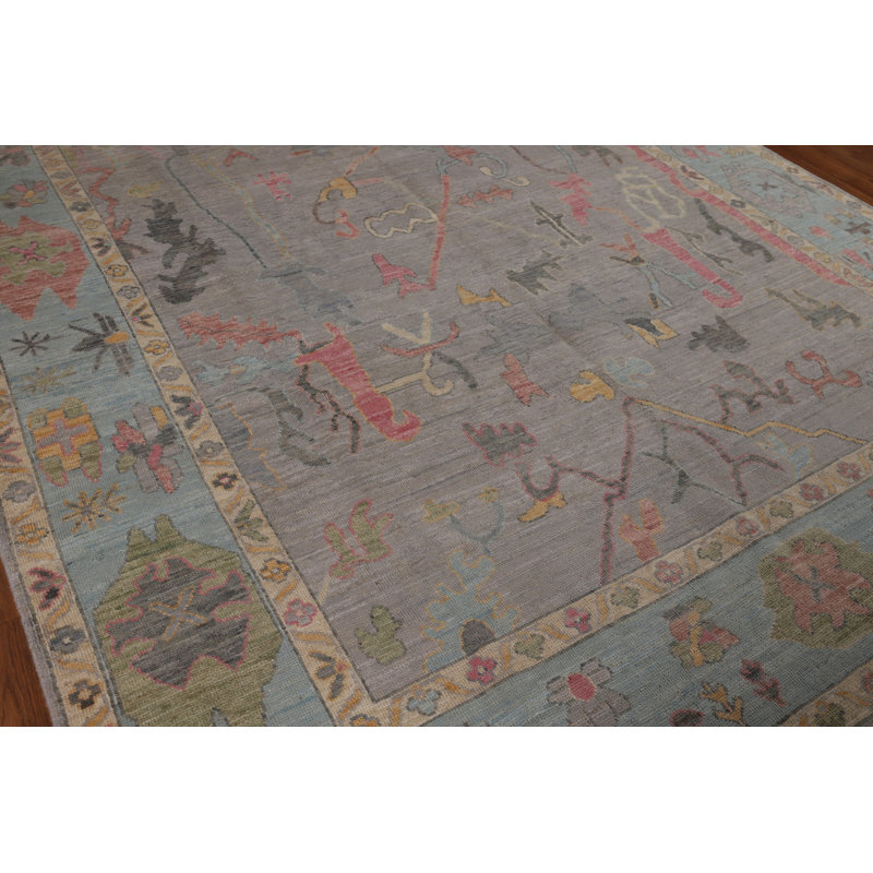 Vegetable Dye Oushak Turkish Area Rug 8