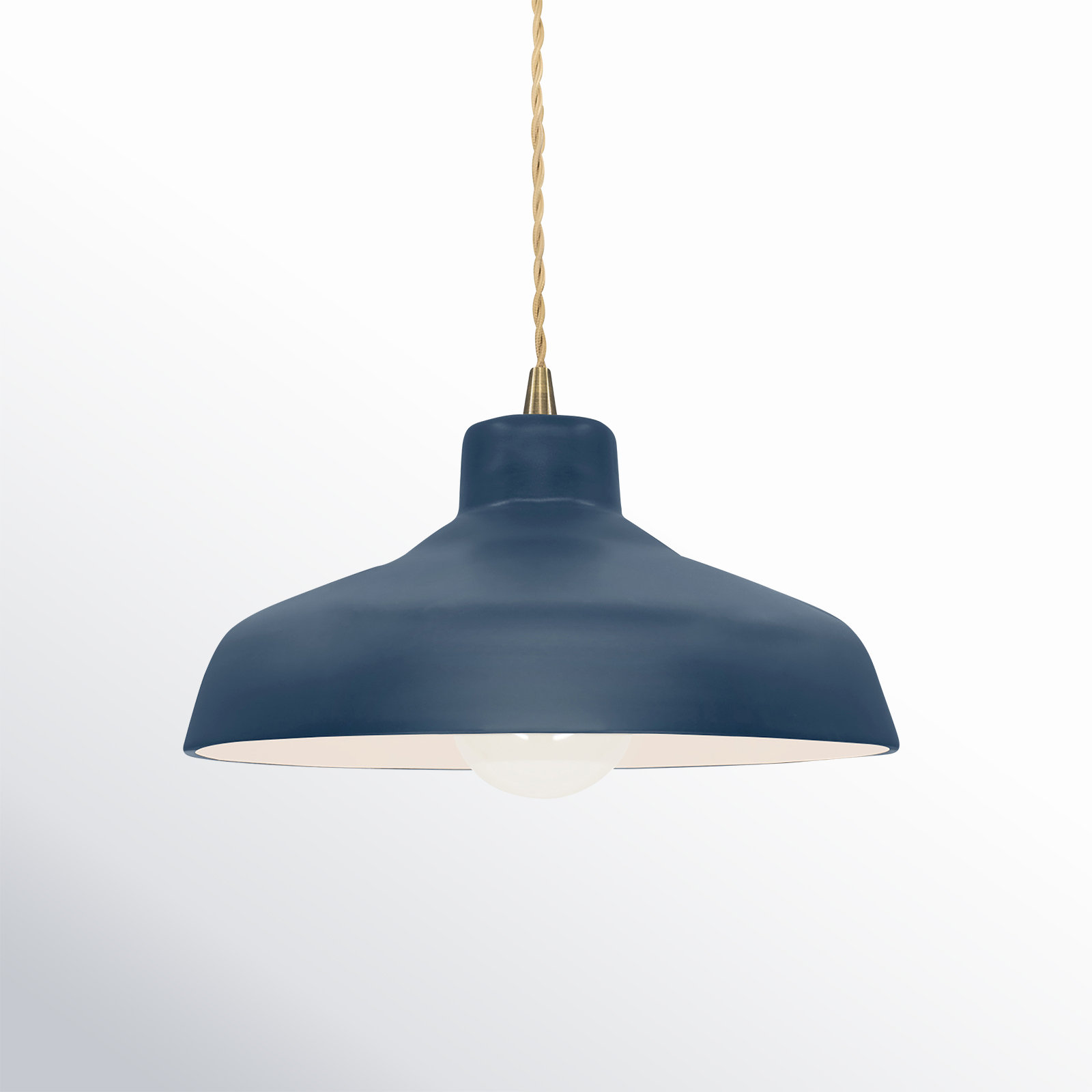 Fallon Ceramic Dimmable Pendant, 5.75" H x 11.5" W x 11.5" D, Midnight Sky, Antique Brass