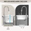 Armoire de buanderie autoportante gris clair 30 po x P 21,5 po x H 36,3 po avec lavabo intégré à surface solide, rangement à deux portes, pré-assemblé