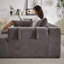 Ensemble de canapé modulaire rembourré en chenille Modern, canapé de salon modulaire en L de 108 pouces avec 6 coussins, combinaison gratuite-106762616