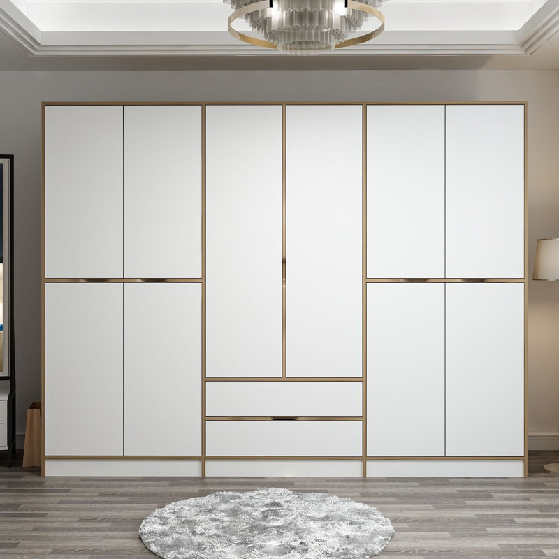 Nebras 6 Door Solid + Manufactured Wood Wardrobe