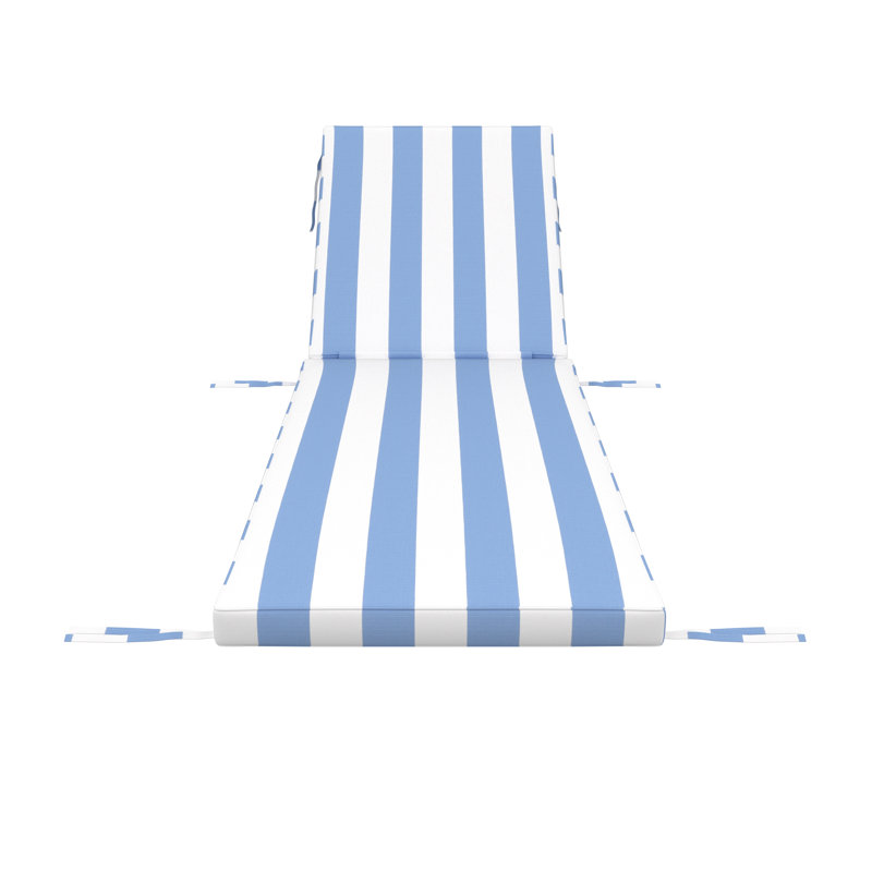 Outdoor Chaise Cushion With Sunbrella Fabric, 23" W x 75" D, Sunbrella® Refuge Ocean