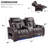 73" Wide Top Leather Power Reclining Loveseat With Adjustable Headrest And Ambient Arm Lighting-775406836