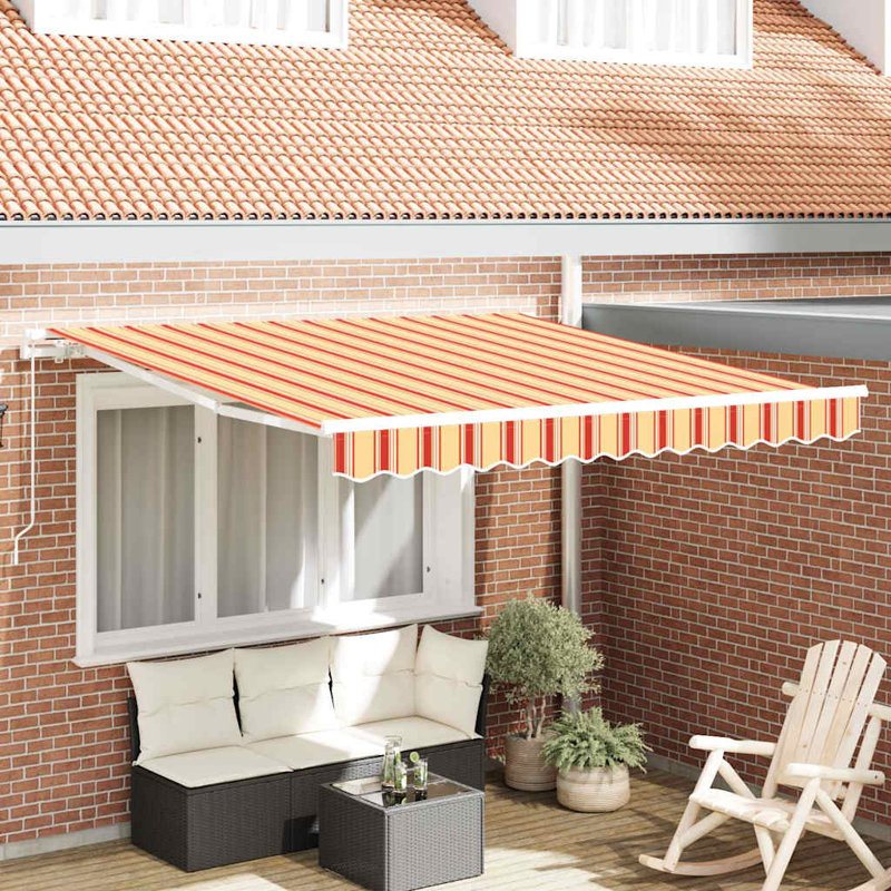 Brayden Studio 250cm D Retractable Door / Window Awning, Orange, 350 cm W x 250 cm D