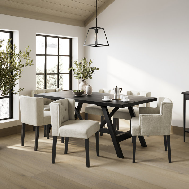 SHAY WINGED DINING CHAIR WITH ARMS, Stone