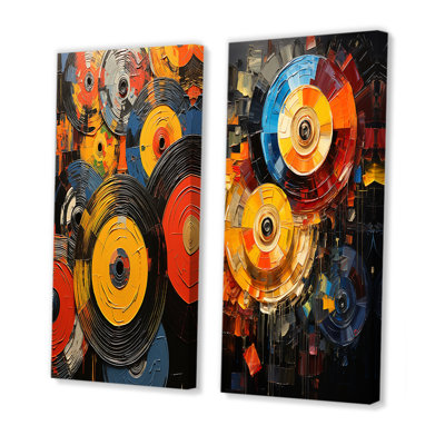 " Colorful Record Vinyl Symphony IV " 2 - Pieces