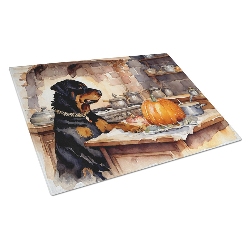 Grande planche à découper en verre Rottweiler