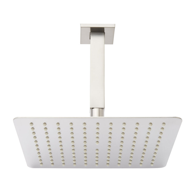 10" Modern Square Rainfall Shower Head with Square Ceiling-Mount Arm 2.5 GPM