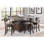 Table rectangulaire avec support à vin, rallonge papillon et armoire de rangement, finition cerisier foncé, comptoir, espace de rangement pour salle à manger rustique, 8 bouteilles