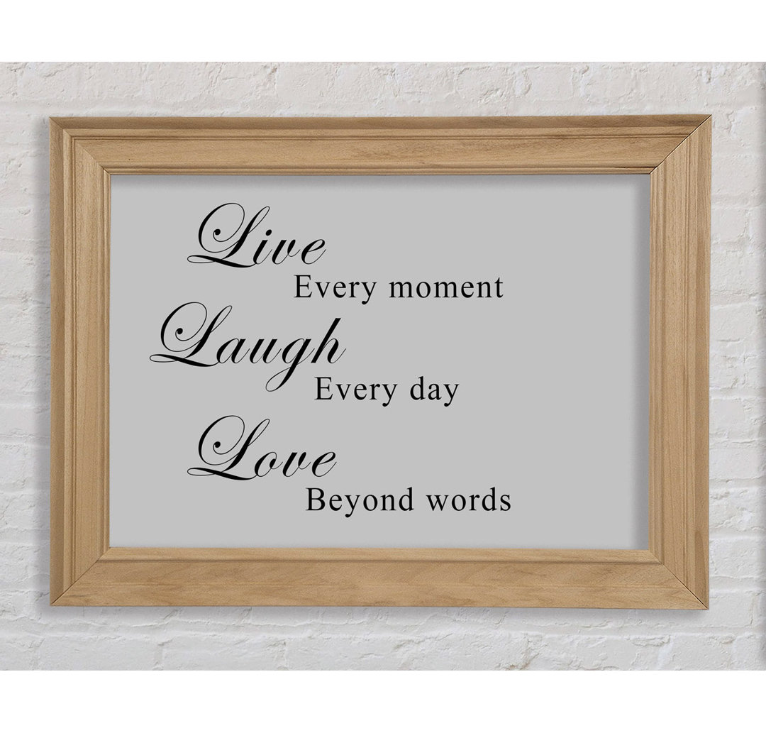 Love Quote Live Laugh Love Grey - Einzelne Bilderrahmen Kunstdrucke