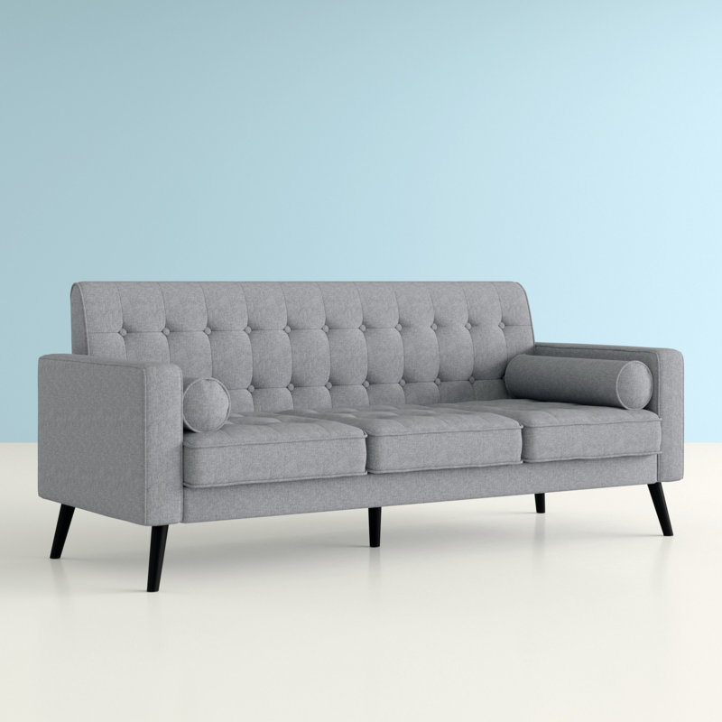 Benayah Upholstered 75.5'' Sofa, Light Gray 100% Linen