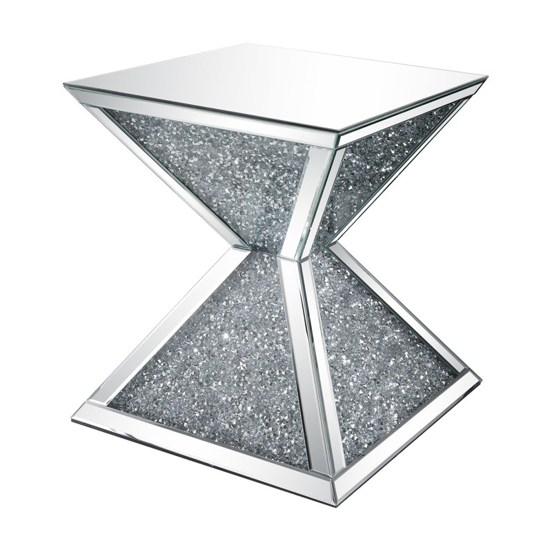 Table de bout, miroir et faux diamants