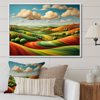 «Multicolor Bold Farm Landscape I - Meadow», art mural