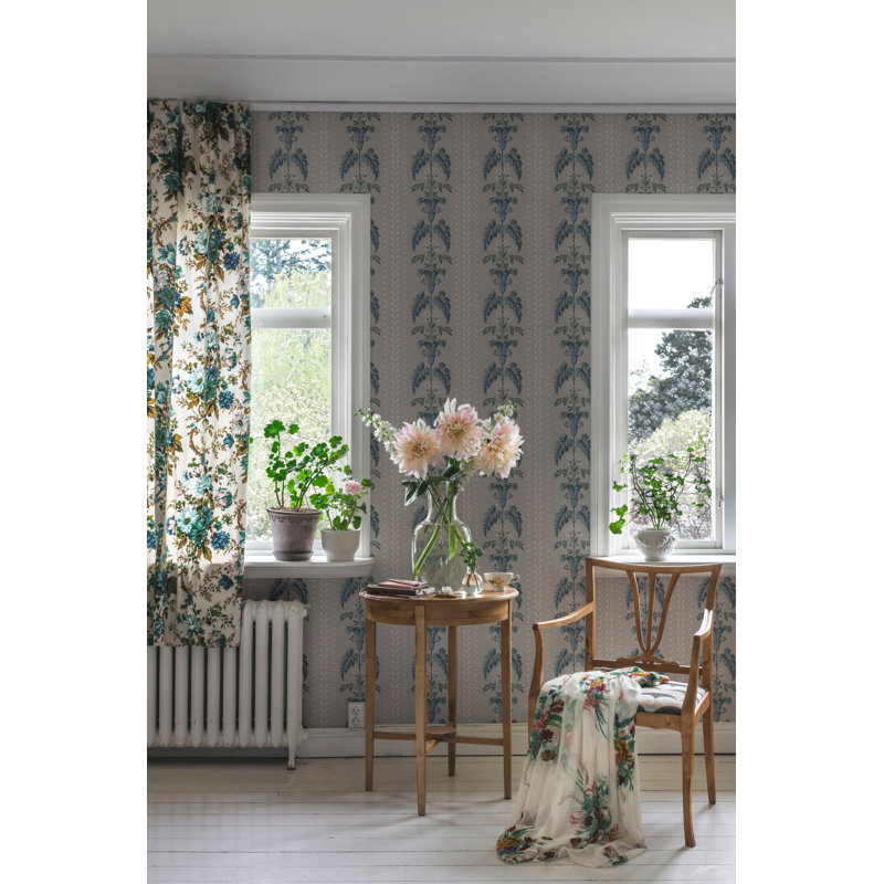 Rouleau de papier peint L 33 pi x l 20,86 po Lofstad Sophie, Indigo