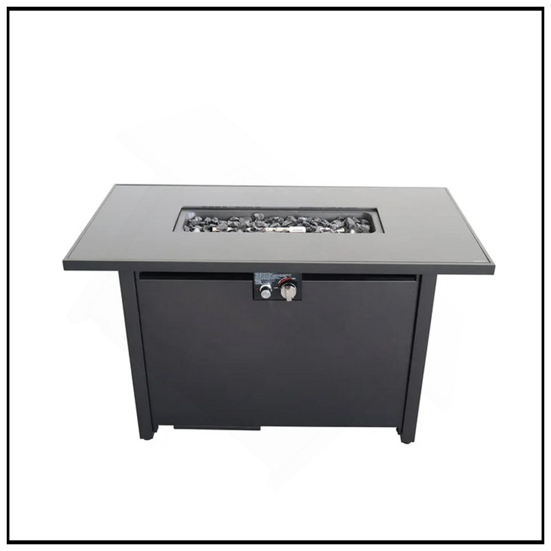 Table de foyer d'extérieur en acier 25 "avec couvercle