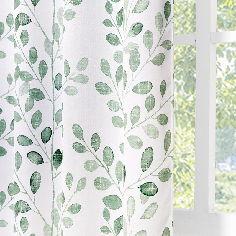 Curtains Thermal Insulated Room Darkening Curtains For Dining Room Patio Leaf Pattern Grommet Drapes For Bedroom 2 Pieces