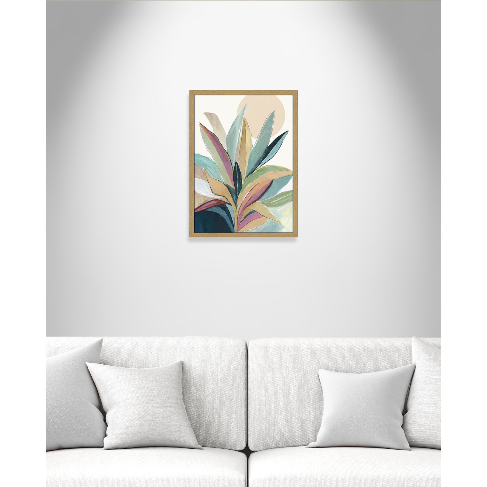 Sunny Bright Leaves I by Asia Jensen, Natural Slim Unmatted Picture Framed, 23" H x 17" W x 0.75" D