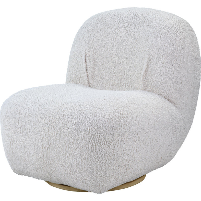 Fauteuil club pivotant l 32 po Compton, Nounours blanc Sherpa