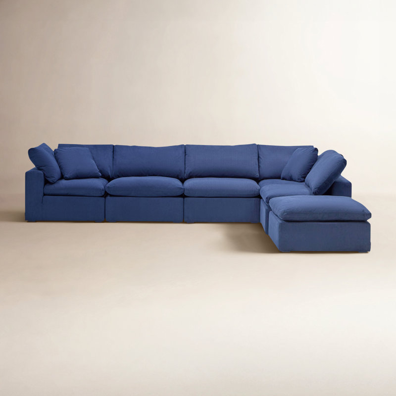 Calana Modular Sectional, Navy, 6 Piece