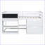 Lit mezzanine simple en bois de pin avec bureau roulant, tiroirs de rangement et amp; Tablette - blanc-538694411