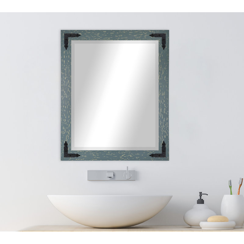 Tuohy Solid Wood Flat Wall Mirror, Seagreen, 35"  x 29" 