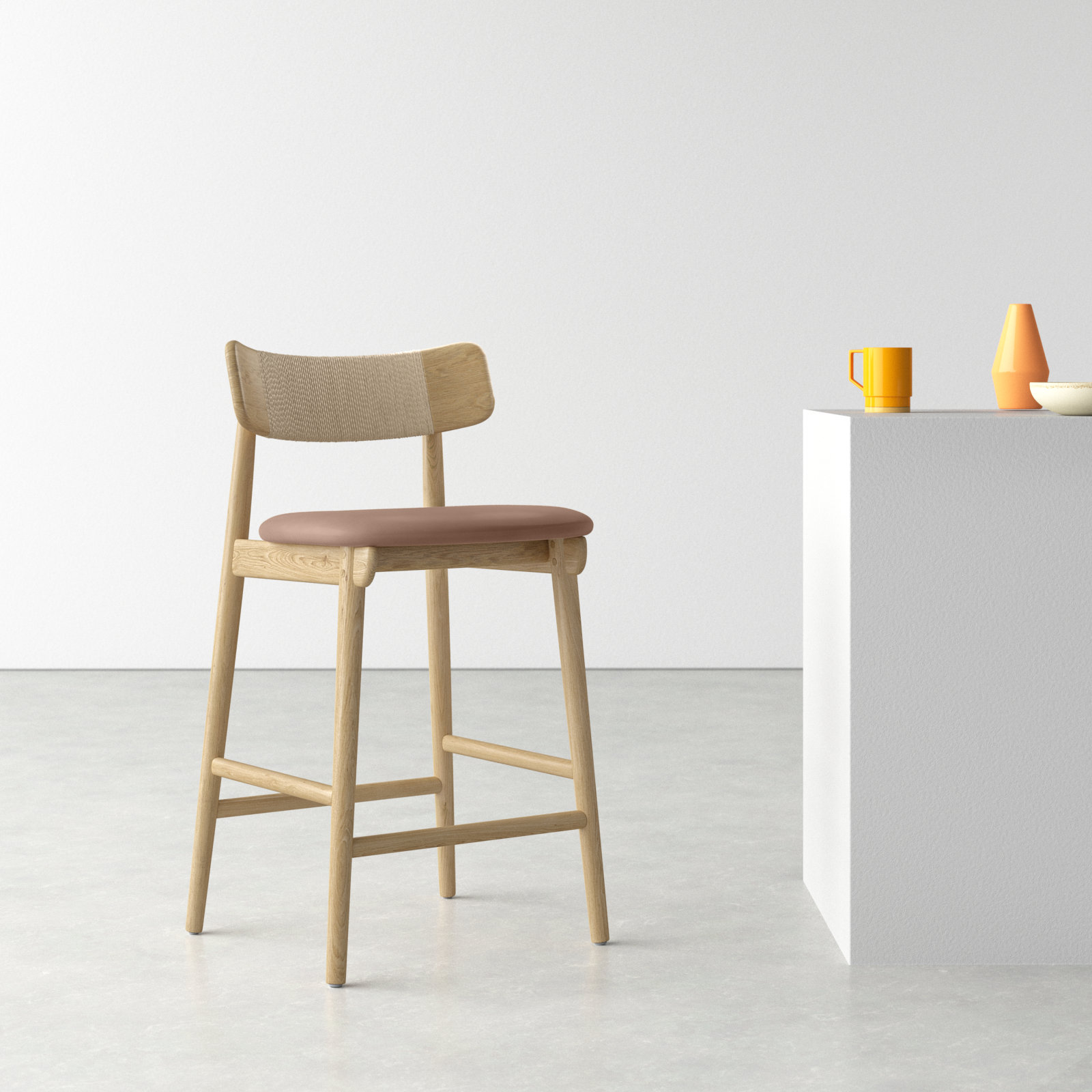 Sakina Bar and Counter Stool, Natural, Counter Stool (27.6” Seat Height)