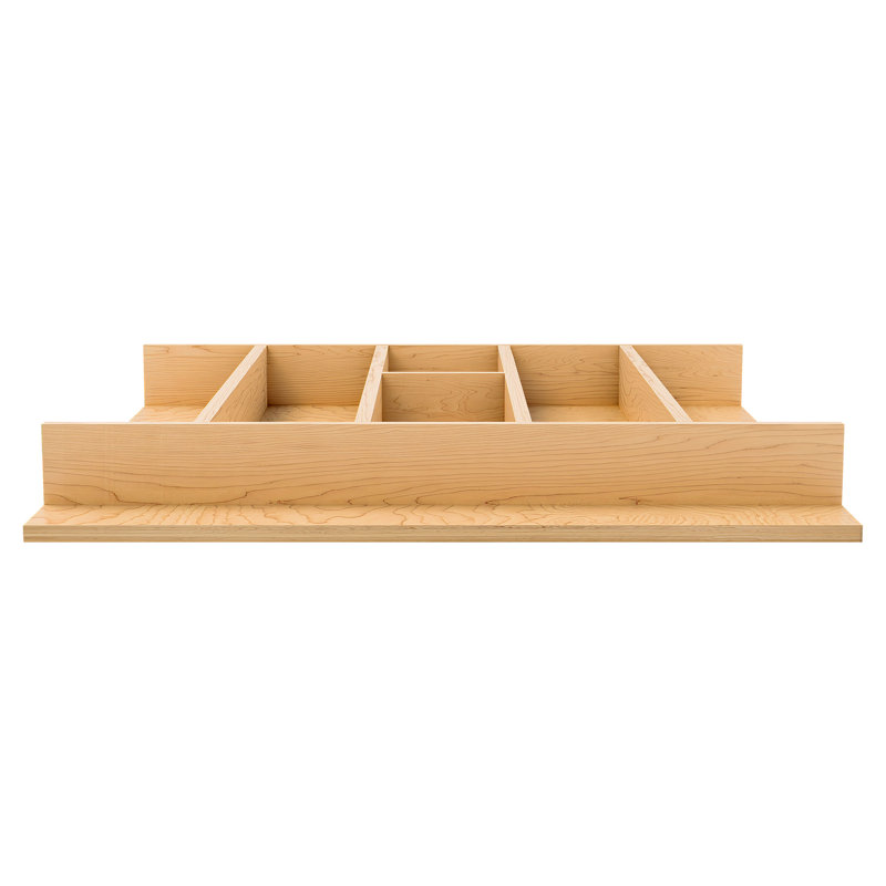 Rev-A-Shelf Natural Maple Right Size Utensil Drawer Insert, 19-1/4" x 19-1/2", 2.36" H x 19.25" W x 19.49" D