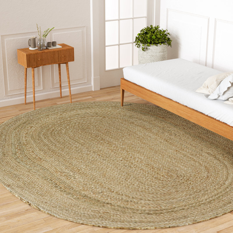 Kayleigh Hand-Braided Jute Area Rug , Oval 8' x 10'