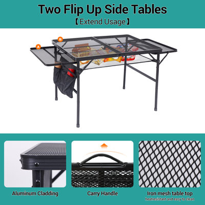 53.15" Rectangular Adjustable Portable Folding Table