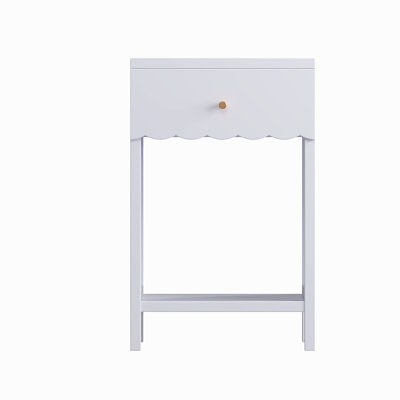 Modern Nightstand with Drawer and Open Shelf, Minimalist Side Table